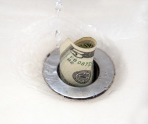 money down the drain